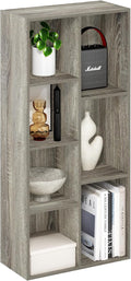 Furinno LUDER Book Shelf, 7-Cube Bookshelf, Bookcase with Open Shelves, 9.4 x 19.5 x 41.7, Easy Assembly, for Living Room, Bedroom, Home Office, French Oak