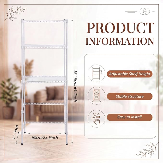 Briwooody 3-Tier Detachable Mini Fridge Stand Shelf with Storage Adjustable Refrigerator Storage Rack and Microwave Organizer Shelf for Kitchen Dorm Apartment Living Room Office Coffee Bar