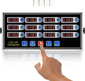 BEAMNOVA 12 Channels Digital Kitchen Timer for Cooking Loud Alarm Stainless Steel Clock Hours and Minutes Seconds Volume Control Electronic Calculator