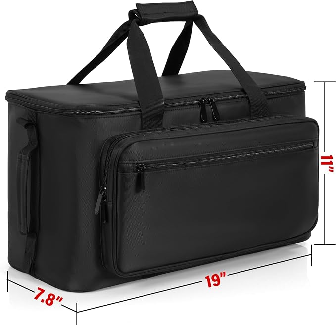 AKOZLIN Large Travel Gig Band Cable File Bag With Detachable Dividers DJ Cord Organizer Case for DJ Gear Sound Instrument and Musician Accessories Red