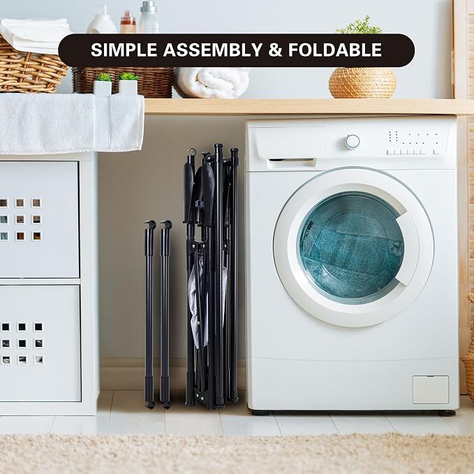 Foldable Drying Rack Clothing, Double Rod Extendable Clothes Drying Rack with Wheels, Sweater Drying Rack, Hat Rack, Shoes Drying Rack