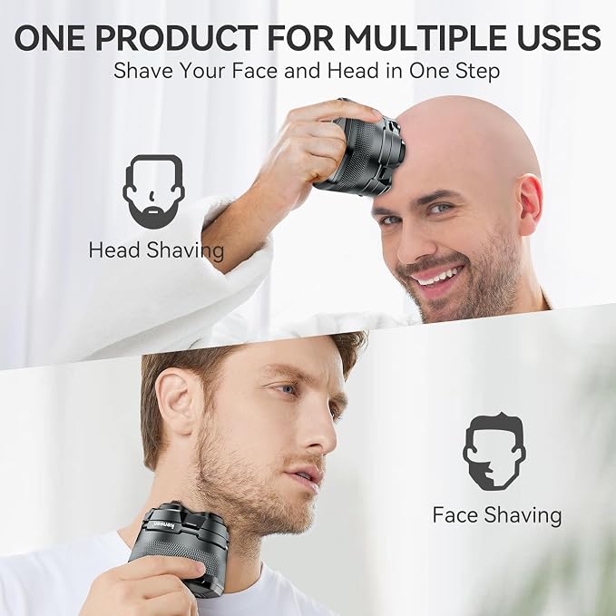 kensen 6D Head Shavers for Bald Men, Upgraded Shaver for Men with 360° Floating Magnetic Head, 100% Waterproof Wet & Dry Electric Razor, LED Display & Type-C Charging, 160-Minute Long Battery Life