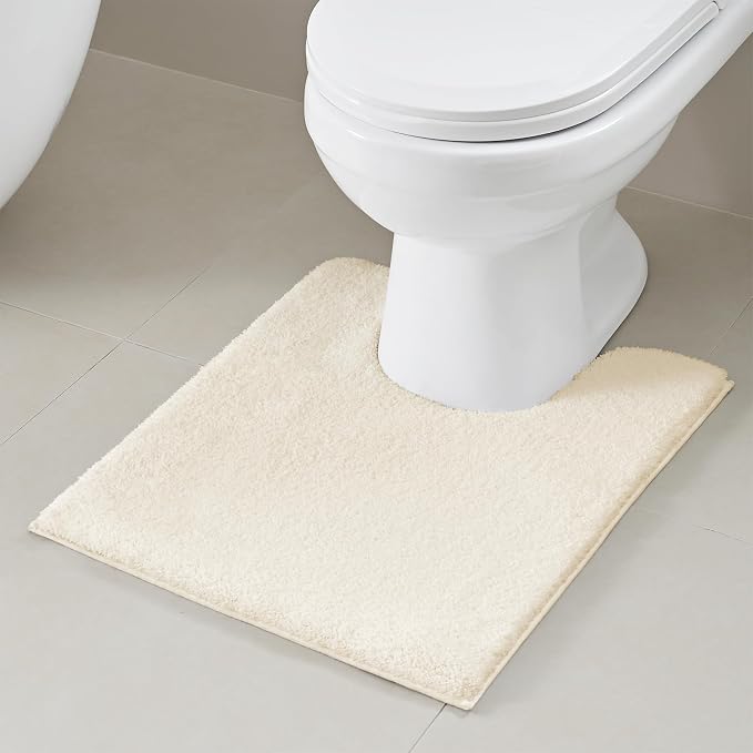 Madison Park Non Slip, Luxrurious Plush Mat, Absorbent, Quick Dry, Spa Design Bath Room Décor Marshmallow Bathroom Rug, 20x24, Cream