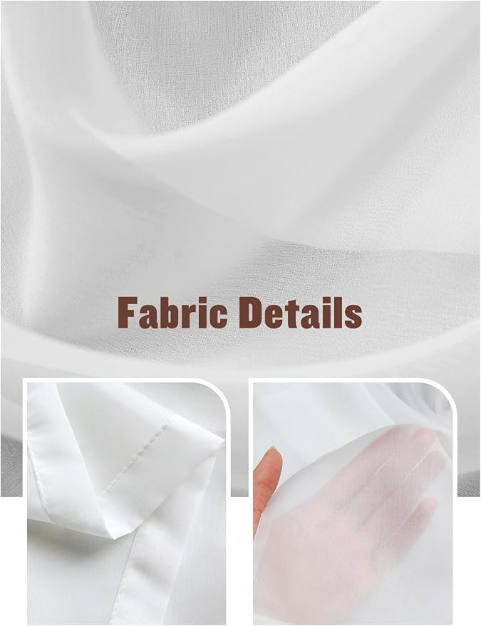 Laundry Room Sheer Curtains 72 Inch Length 2 Panels for Living Room, Wash Repeat Dry Fold Simple Drawn Voile Kitchen Curtain Set, Luxury Privacy Drapes Window Treatment for Bedroom