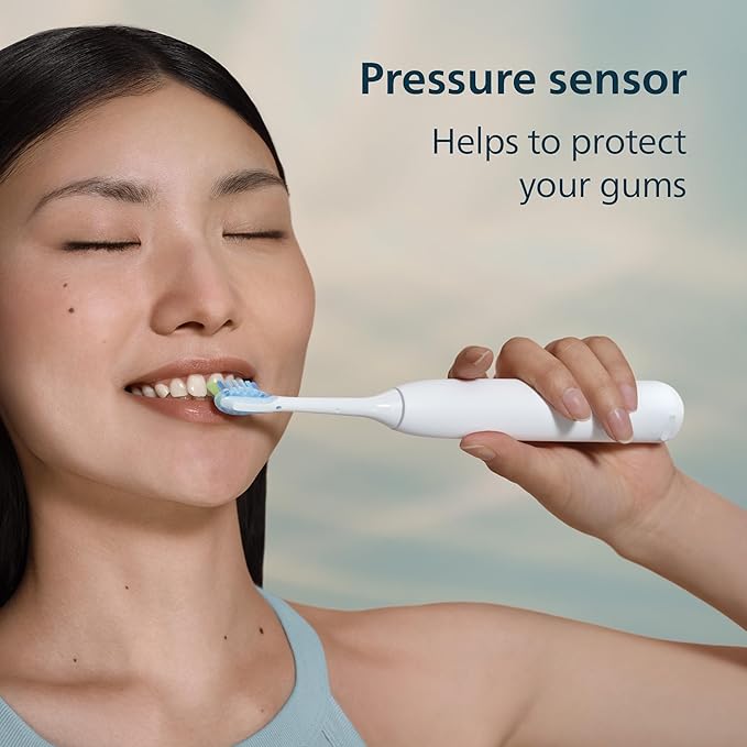 Philips Sonicare 5950 Series Electric Toothbrush with Pressure Sensor, 6 Brushing Settings, SmarTimer, BrushPacer, 21-Day Runtime, Travel Case, White, HX7130/03