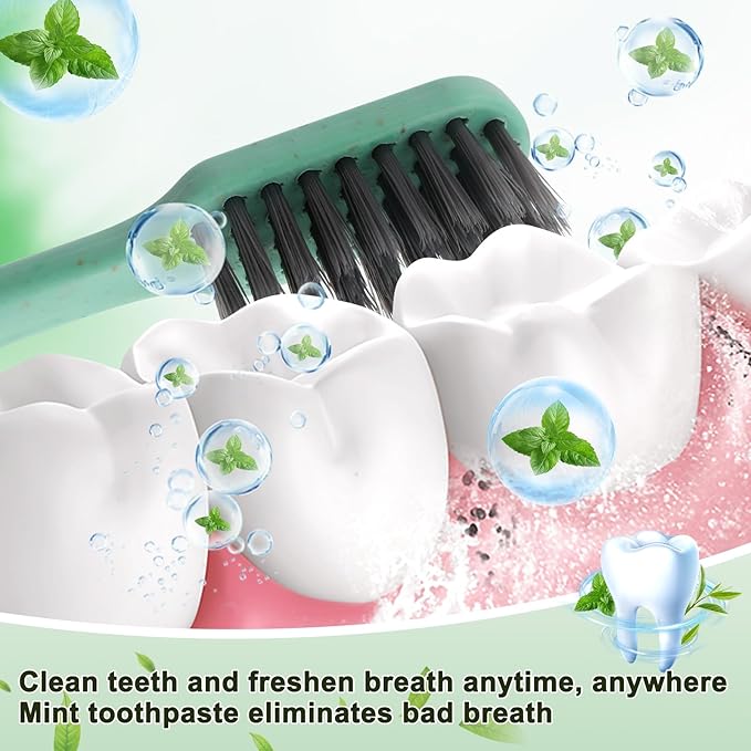 HOFASON Disposable Toothbrushes with Toothpaste, 30 Pack Bulk Travel Toothbrush and Toothpaste Set, Individually Wrapped Travel Size Tooth Brush Paste Kit for Homeless Shelter Charity Church Hotel