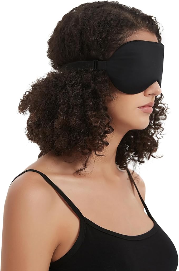 Alaska Bear Sleep Mask Silk Eye Cover with Shaped Pad, Machine Washable | Pressure-free Sleeping, Foam Insert, Upgrade Contour Over Conventional Flat Satin Eye Masks