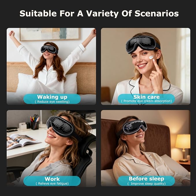 ALLJOY Eye Massager with Heat and Cooling, FSA Eligible HSA, Eye Massager with Removable Gel Mask, Birthday Gifts for Women Men Her Him Eye Care Devices for Migraine, Reduce Dry Eyes