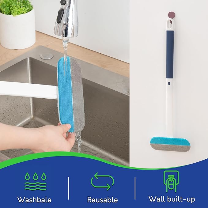 BOOMJOY Pet Hair Rmover Set - Long Handle Hair Remover Brush, Extra-Wide Lint Rollers for Floor
