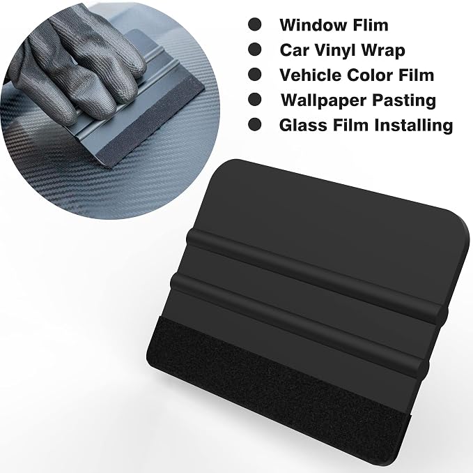 Spanno Vinyl Wrap Tool Kit for Cars, Window Tint Tools Includes Squeegees | Car wrap kit includes squeegee, towel, vinyl gloves, 7 kinds of edge squeegee and utility knife