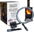 Pellet Stove & Dryer Vent Cleaner Kit – 3 inch Head and 10 ft Long Steel Flexible Brush for Fireplace Chimney, Ash, Lint & Soot Buildup Removal - Pellet Stove Cleaning Kit by FryOilSaver B67C