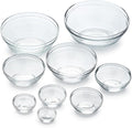 Duralex Le Gigogne Glass Mixing Bowl Set – 9-Piece Clear Stackable Prep Bowls Made of Durable Glass
