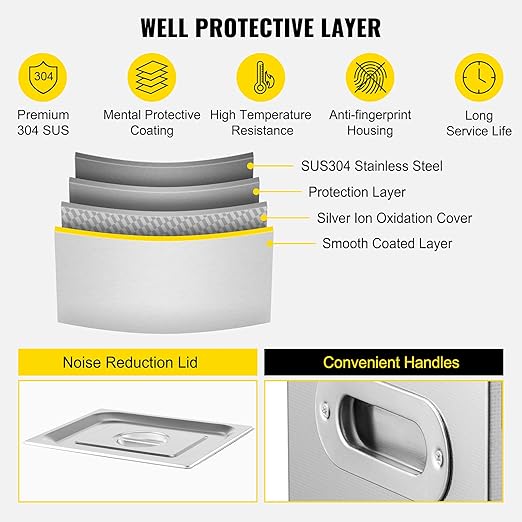 VEVOR 22L Industrial Sonic Cleaner with Digital Timer&Heater 40kHz Professional Sonic Cleaner 110V with Excellent Cleaning Effect for Wrench Tools Industrial Parts Mental Apparatus