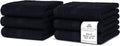 Villa Celestia Cotton Washcloths Set of 6, 12x12 Inch, 100% Ring-Spun Combed Cotton, Soft Absorbent Quick-Dry Wash Cloths for Face and Body, Oeko-TEX Certified, Hotel & Spa Quality, Black