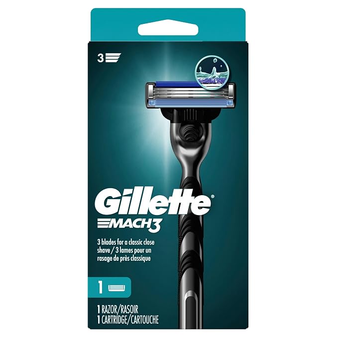 Gillette Mach3 Razor for Men, 1 Razor Handle + 1 Blade Refill