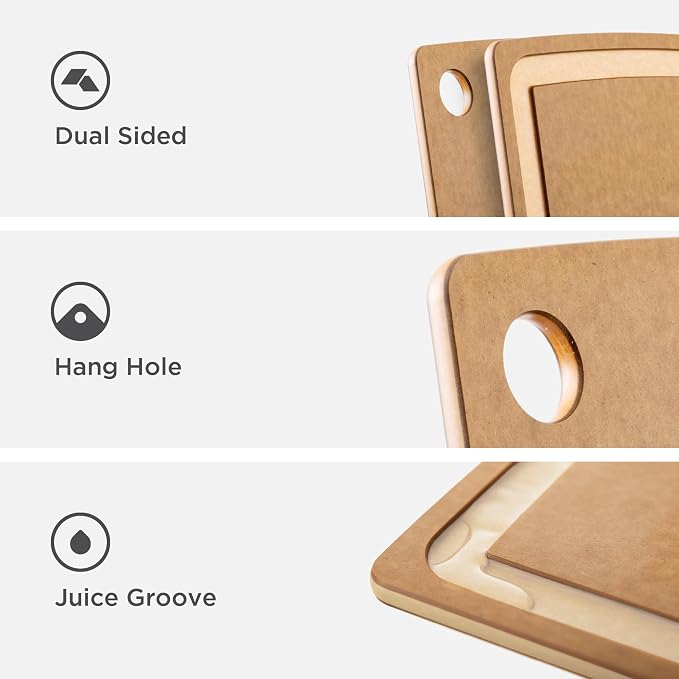 Epicurean Gourmet Series Cutting Board with Juice Groove, 19.5-Inch by 15-Inch, Nutmeg/Natural
