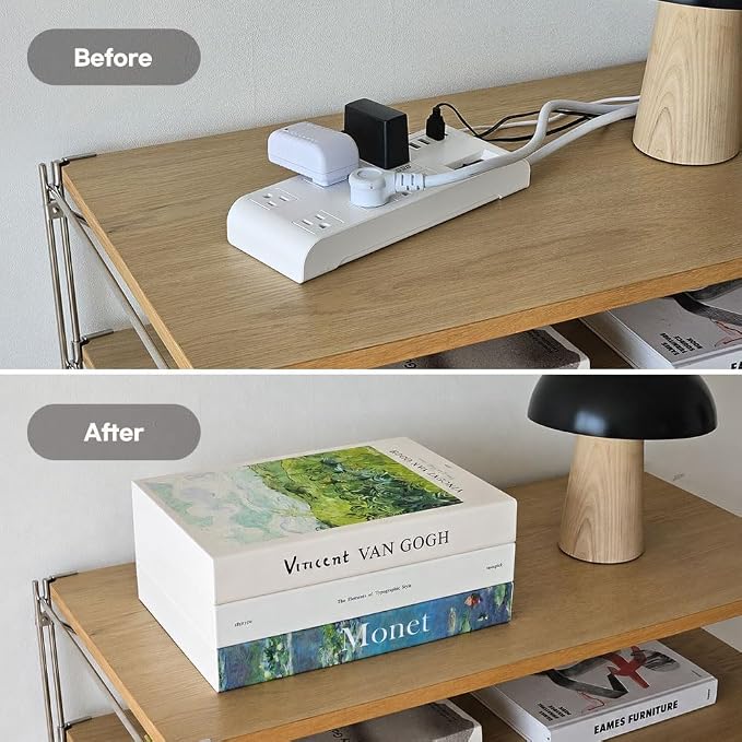 Book Shape Decorative Cable Management Box - Expandable Cable Organizer Box with Magnetic Closure for Home & Office (William Morris, Large Set)