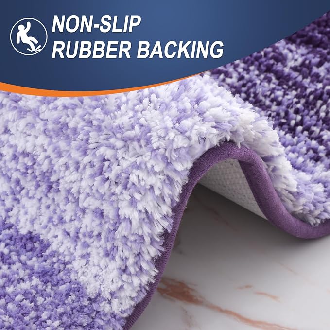 OLANLY Bathroom Rugs Mat 36x24, Extra Soft Absorbent Microfiber Bath Rugs, Rubber Backing, Quick Dry, Machine Washable Bath Mats for Bathroom Floor, Tub and Shower, Home Decor Accessories, Violet