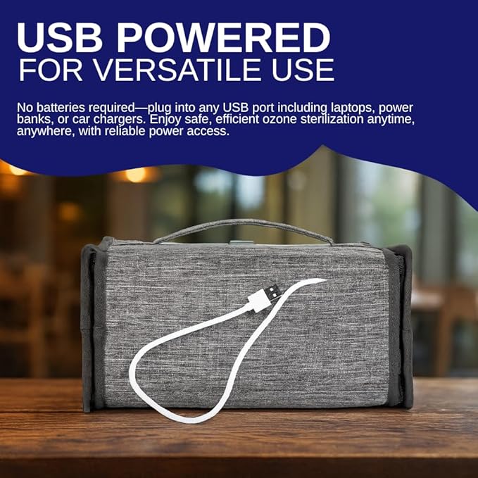 Ultimaxx USB Powered Collapsing Portable Ozone Sterilization Bag: 99.9% Clean for Masks, Clothes, Cell Phones, Electronics, Kitchenware, Baby Bottles, Pet Toys, Toothbrush, Beauty Supplies & Much More