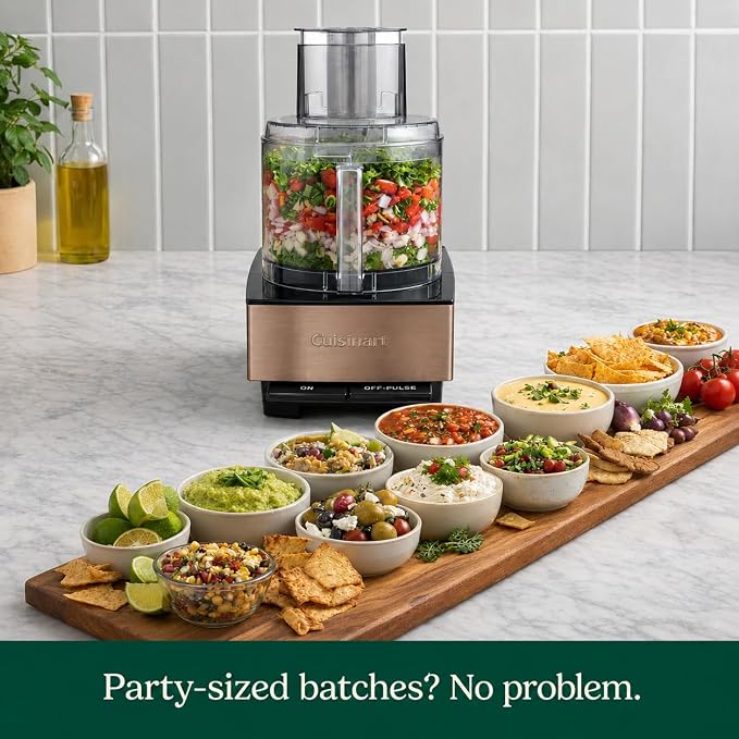 Cuisinart Food Processor 14-Cup Vegetable Chopper for Mincing, Dicing, Shredding, Puree & Kneading Dough, Umber Stainless Steel, DFP-14UMBY
