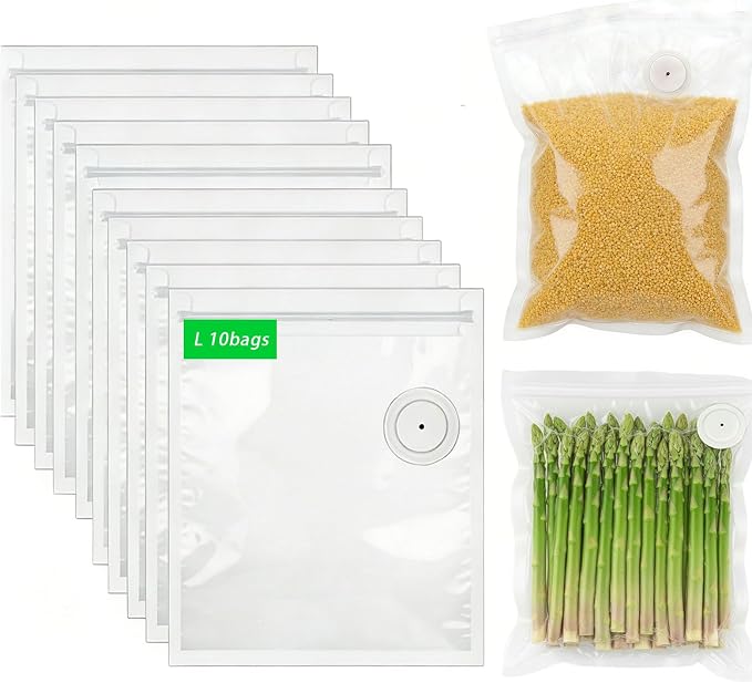 MOMODA Sous Vide Cooking Bags - Set of 10 | BPA-Free Reusable Vacuum Seal Bags (10 Large)