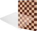 Checkered Cutting Board and Acrylic Cutting Board Set- 2-Piece Kitchen Board Set, Wood Checkerboard End Grain Chopping Boards with Juice Groove & Acrylic Board with Counter Lip