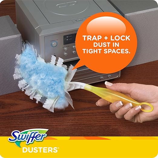 Swiffer Refill Dusters, Dust Lock Fiber, Light Blue, Unscented, 10/Box, 4 Box/Carton