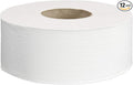 AmazonCommercial 2-Ply White Jumbo Roll Toilet Paper, 9 in, Septic Safe, Compatible with Universal Dispensers, FSC Certified, 1000 Feet Per Roll (Pack of 12)