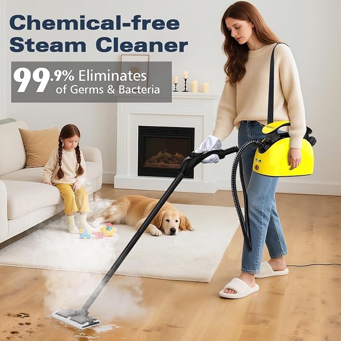 Waitbird Steam Cleaner, High Pressure Steam Cleaner For Home, Handheld Steamer For Cleaning With 21 Accessories,248 °F High Temperature,Suitable for Grout,Floor,Sofas,Upholstery,Window,Tiles,Toilets