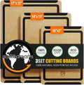 Earth's Dreams Composite Wood Cutting Board Set of 3, Built In Juice Groove | Dishwasher Safe,Non-Toxic, Cutting Boards for Kitchen – Large, Medium & Small Non-Slip Wood Charcuterie & Chopping Boards