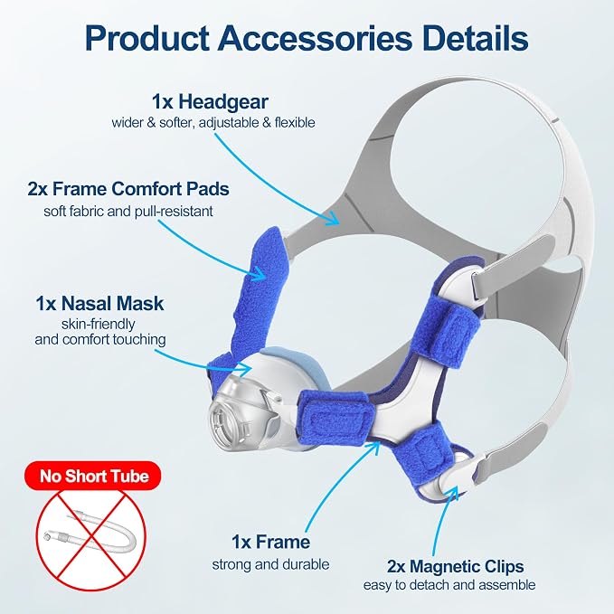 Upgraded Supplies for Airfit N20, Includes Head Strap, Frame, Nasal Cushion(S), Softer Touching for Airtouch N20 Users, Secure Seal & Enhanced Comfort CPAP Supplies by MEDICOLOR, Small