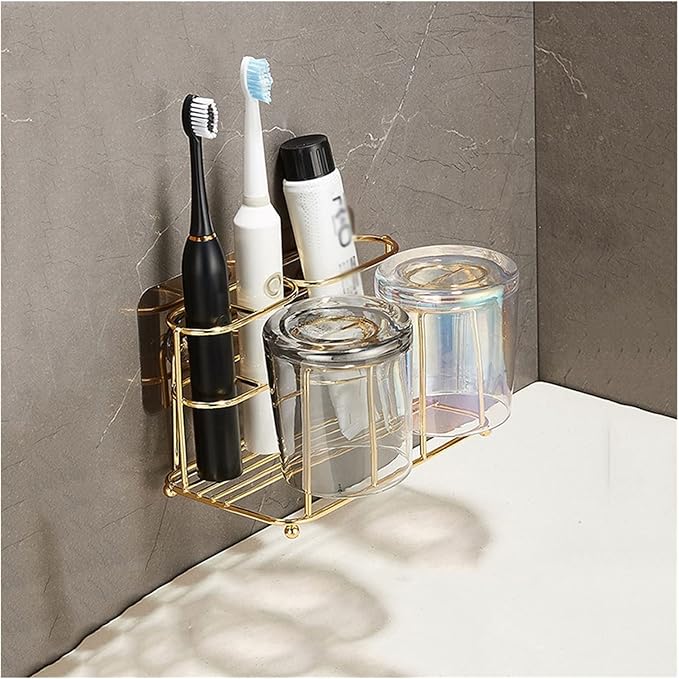 Toothbrush Rack Wall-Mounted Toothbrush Holder with Sink to Store Toothpaste, Toothbrush, Facial Cleanser, Bathroom Toothbrush Holder Bathroom Toothbrush Holder(B)