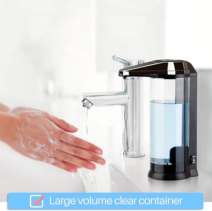 Secura 17oz Automatic Liquid Soap Dispenser, Touchless Battery Operated Hand Soap Dispenser with Adjustable Soap Dispensing Volume Control Dial, Personal Care Dispenser (Dark Gunmetal)
