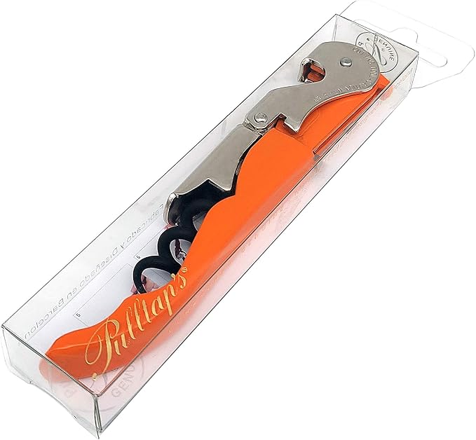 Pulltap's Genuine Slider 900 Waiter's Corkscrew – Double-Hinged Wine Key with Sliding Foil Cutter – Patented Design – Made in Spain – Naranja (Orange)
