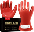 Dielectric Electrician Gloves - Class 00 ASTM Compliant Insulated Electrical Rubber Gloves For Work,Linemen,Shock Resistant
