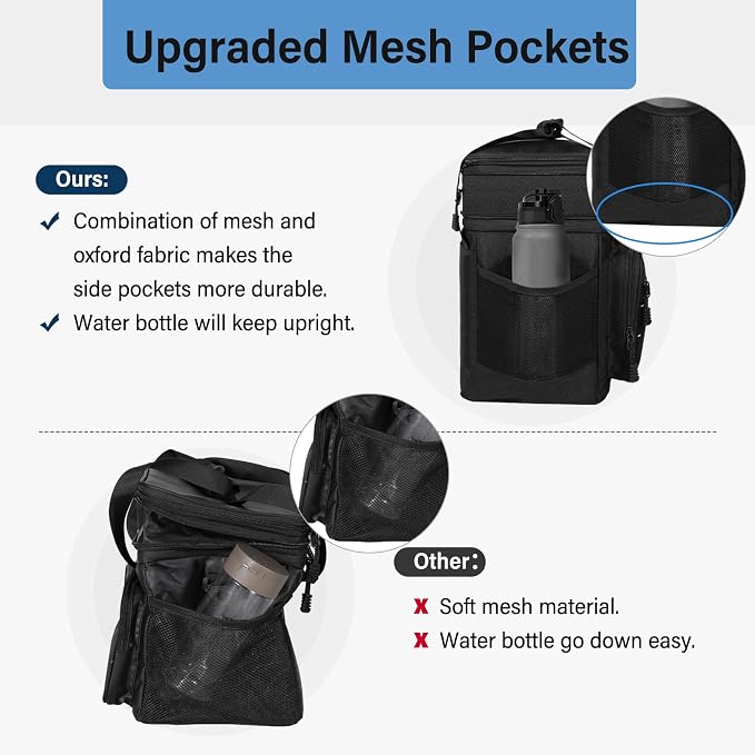 Lunch-Box-Cooler-Bag - Insulated Tactical Lunchbox for Men Women - Large Lunch Pail for Adults Work Outdoor Shifts Trips with American Flag