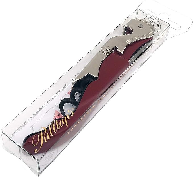 Pulltap's Genuine Classic 500 Waiter's Corkscrew – Double-Hinged Wine Key with Hinged Foil Cutter – Patented Design – Made in Spain – Bordeaux (Burdeos)