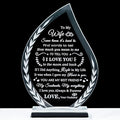 QIANWEI Mothers Day Gifts for Wife from Husband Laser Engraved Glass Plaque, Romantic Birthday Wedding Anniversary Christmas Valentines Present for Women