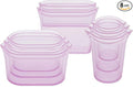 Zip Top Reusable Food Storage Containers Full Set of 8 Lavender – Platinum Silicone Cups, Dishes & Bags – Microwave, Dishwasher & Freezer Safe – Made in USA, BPA-Free