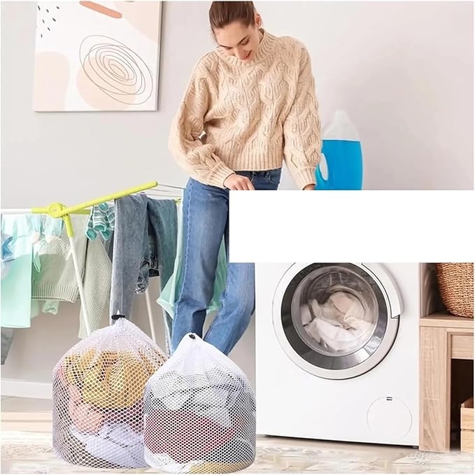 1-4PCS Household Storage Washing Laundry Bag Mesh Organizer Net Bra Socks Underwear Shoe Storag Wash Machine Cover Clothes(A 60x80cm,1pcs)