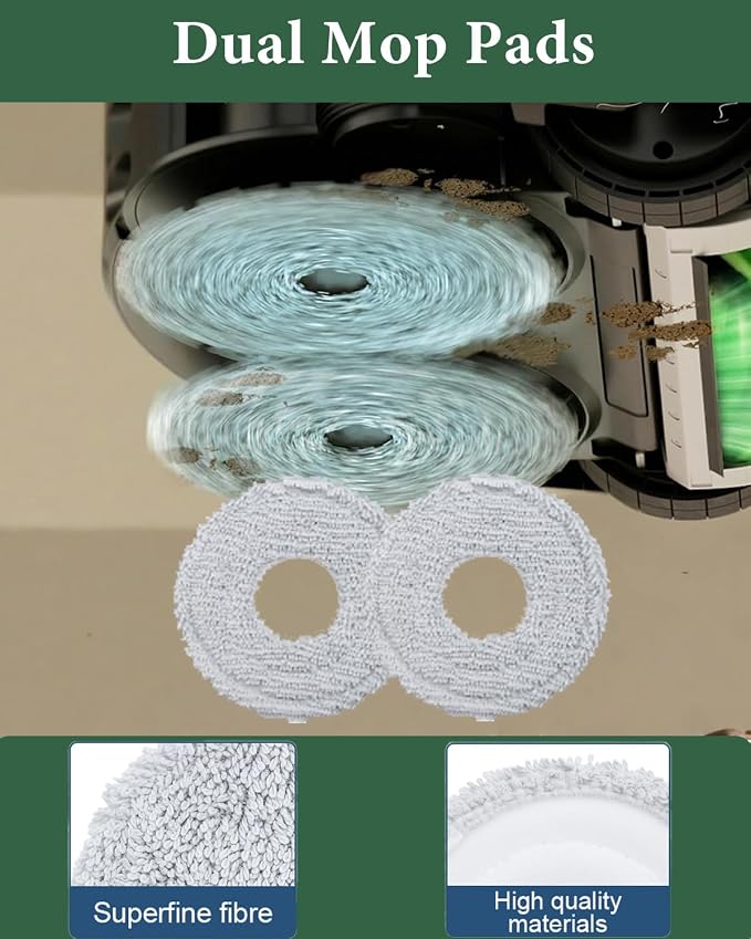 27 Pcs Accessories Kit for iRobot Roomba 415X/Plus 516 Combo/Plus 576 Combo | Replacement for Plus 415 Combo/515 Combo, 2 Roller Brush 4 Side Brushes 4 Filters 8 Mop Cloths 8 Dust Bags 1 Cleaning Tool
