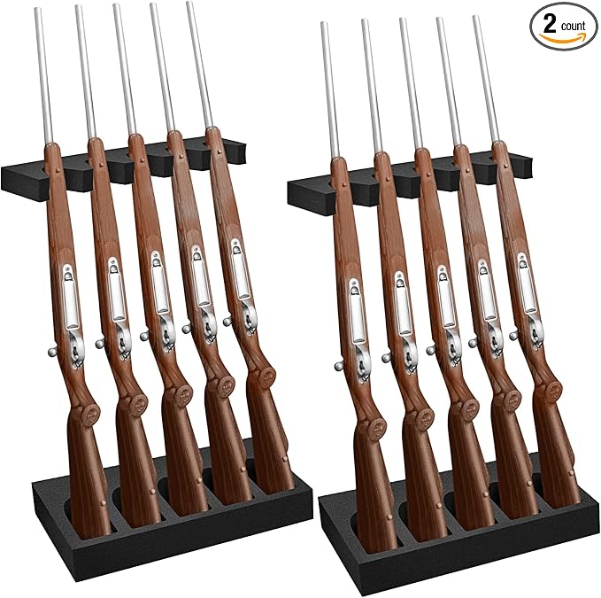 Geelin 2 Set Foam Gun Rack Gun Safe Accessory Universal Gun Safe Organizer with Magnetic Strip and Holder for Butt Stocks Shotgun Rifle Rack Rifle Rest Holder for Metal Gun Storage Gun Cabinet Gifts