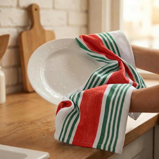 Urban Villa Kitchen Towels Cotton Dish Towels 20”x30” (Set of 6) Christmas