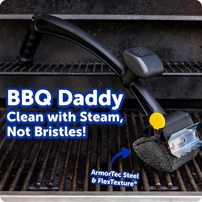 Scrub Daddy BBQ Daddy Grill Brush Head Refill - Bristle Free Grill Brush ArmorTec Steel Mesh Grill Cleaning Brush Attachment - Steam-Activated Cleaning Scrubber for Grates (1 Count)