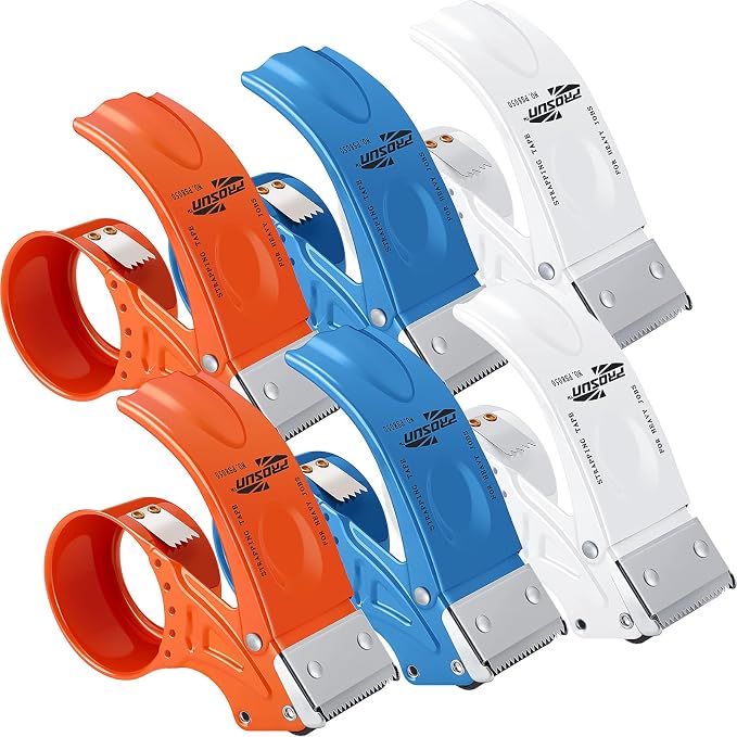 Watersay 6 Pcs 2" Packing Tape Gun Heavy Duty Tape Dispenser for Packing