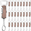Ziliny 24 Pcs Bottle Opener Keychain Bulk Wine Bottle Beer Opener Keychain 3.27" Stainless Steel Corkscrew Waiter Corkscrew Wine Keyring Gifts for Christmas Bar Party Wedding Home (Red Bronze Color)