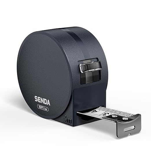 SENDA Tape Measure 10FT/3M, Compact Small Measuring Tape, Black and White Faceted Ruler Tape, Easy-to-Read Metric/Inch Measurements for Home, Office & DIY Crafts Use(10Ft)