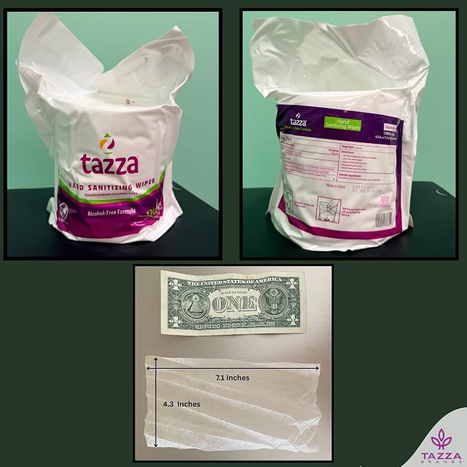 Tazza TAZZAWP1200 Wet Wipes - Bulk 4 x 1200 Ct, Durable Pre-Saturated Cleaning Gym Equip Wipes. 1 penny a wipe!
