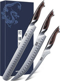 HOSHANHO Carving Knife Set 3PCS, Japanese Brisket Slicing Knife Sets | Ultra Sharp Japanese High Carbon Steel Butcher Knife Breaking Knife Boning Knife for Meat Cutting, Ergonomic Handle, Gifts