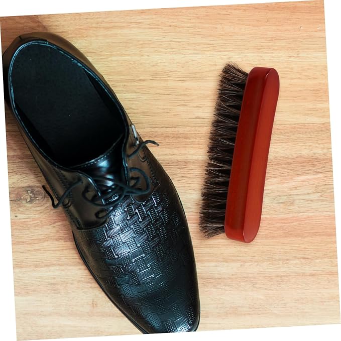 3pcs Portable Wooden Shoe Cleaning Brush Horse Hair Bristles for Polishing Boots and Shoes Ergonomic Design for Home Use and